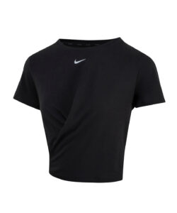 Women’s Nike One Luxe Dri-FIT short sleeve standard twist top Black/Reflective Silver