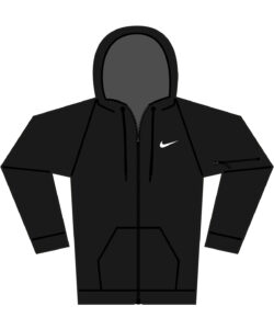 Nike men’s full-zip fitness hoodie Black/ Black/ White