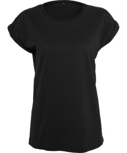 Women’s regular extended shoulder tee Black