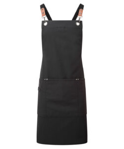 Clip ‘n’ Clasp cross-back bib apron Black