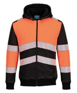 PW3 Hi-vis Class 1 winter hoodie (PW377) Orange/Black