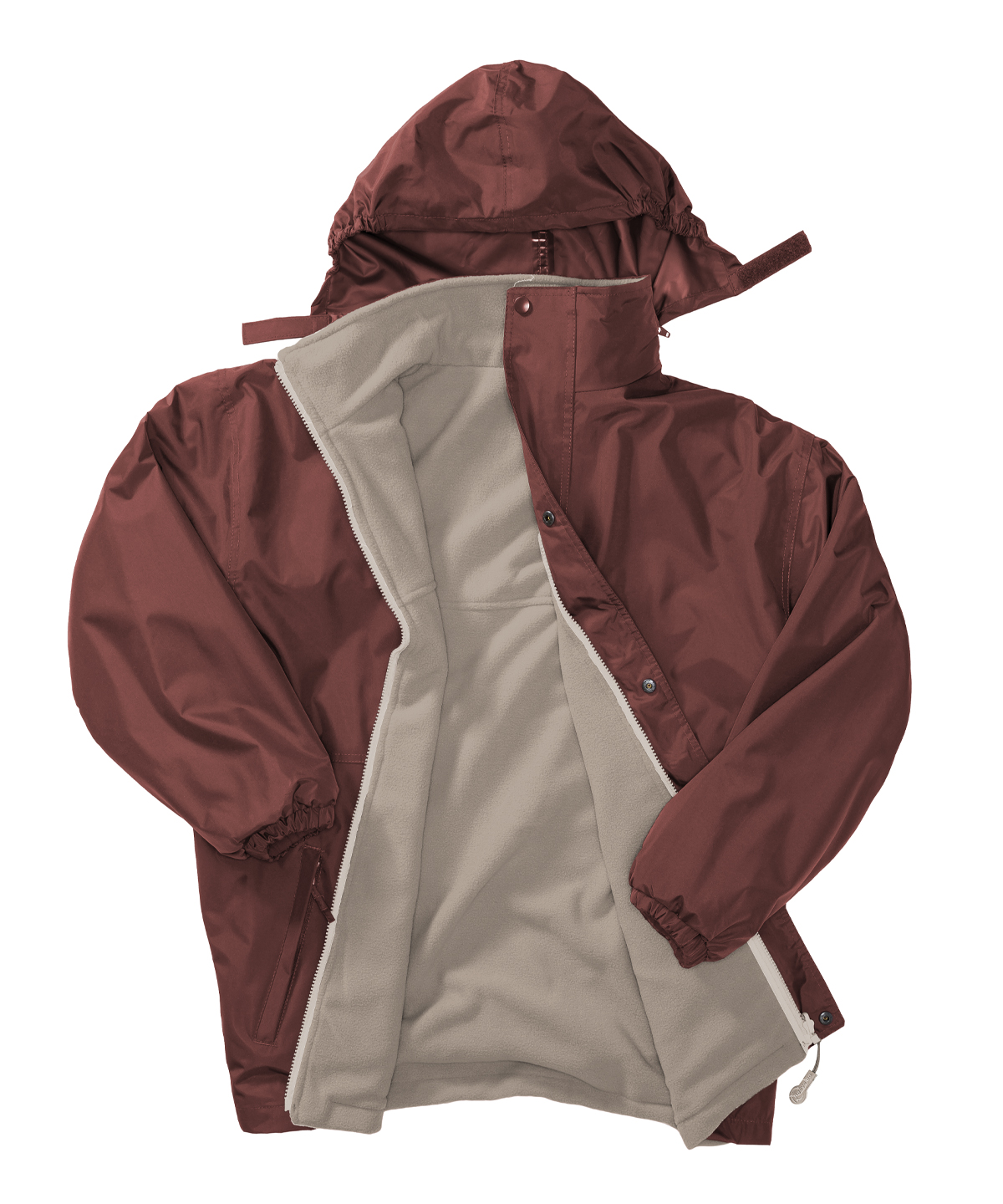 Recycled StormDri 6000 coat Burgundy/Camel
