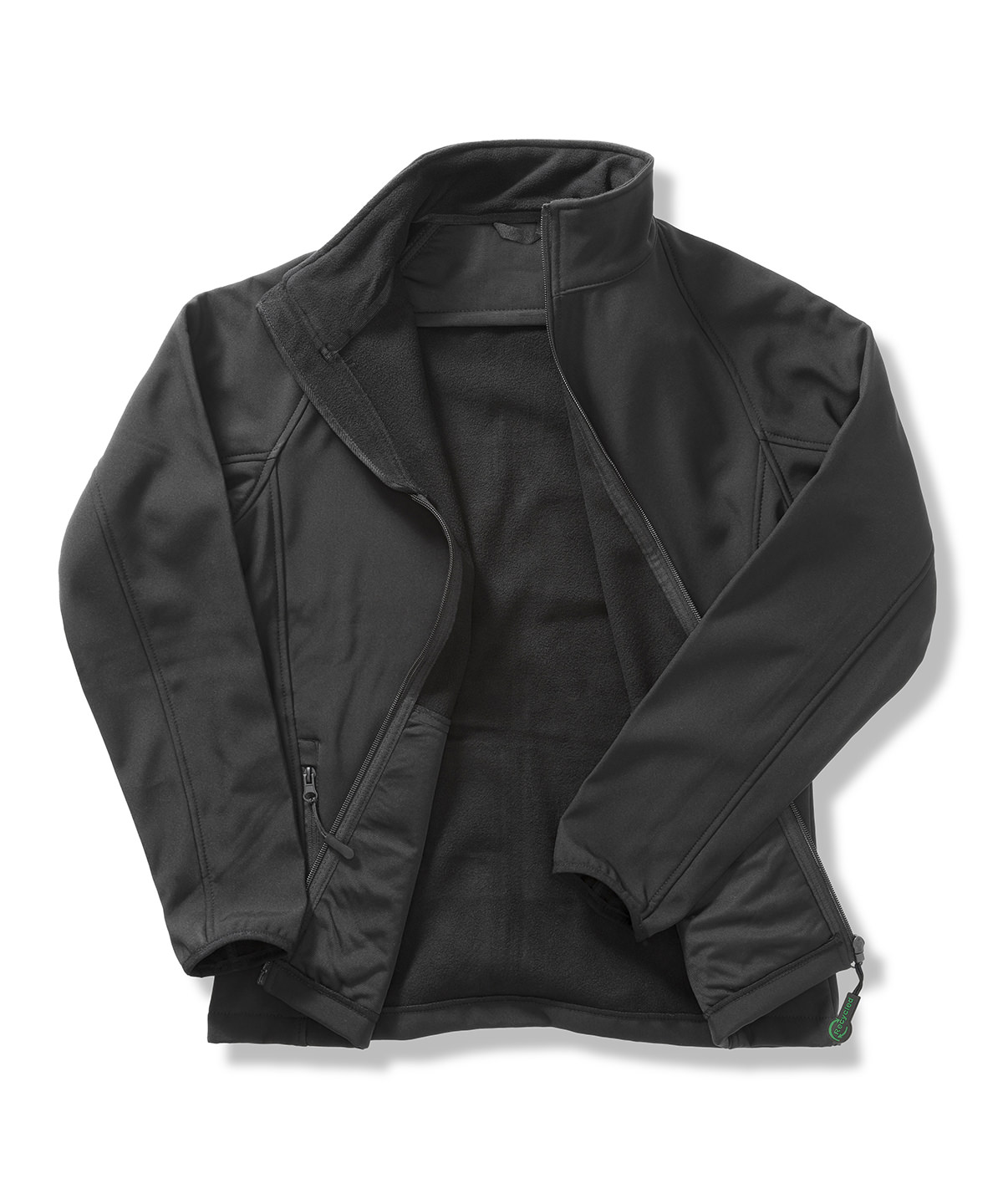 Womens printable softshell with recycled fleece inner Black/Black