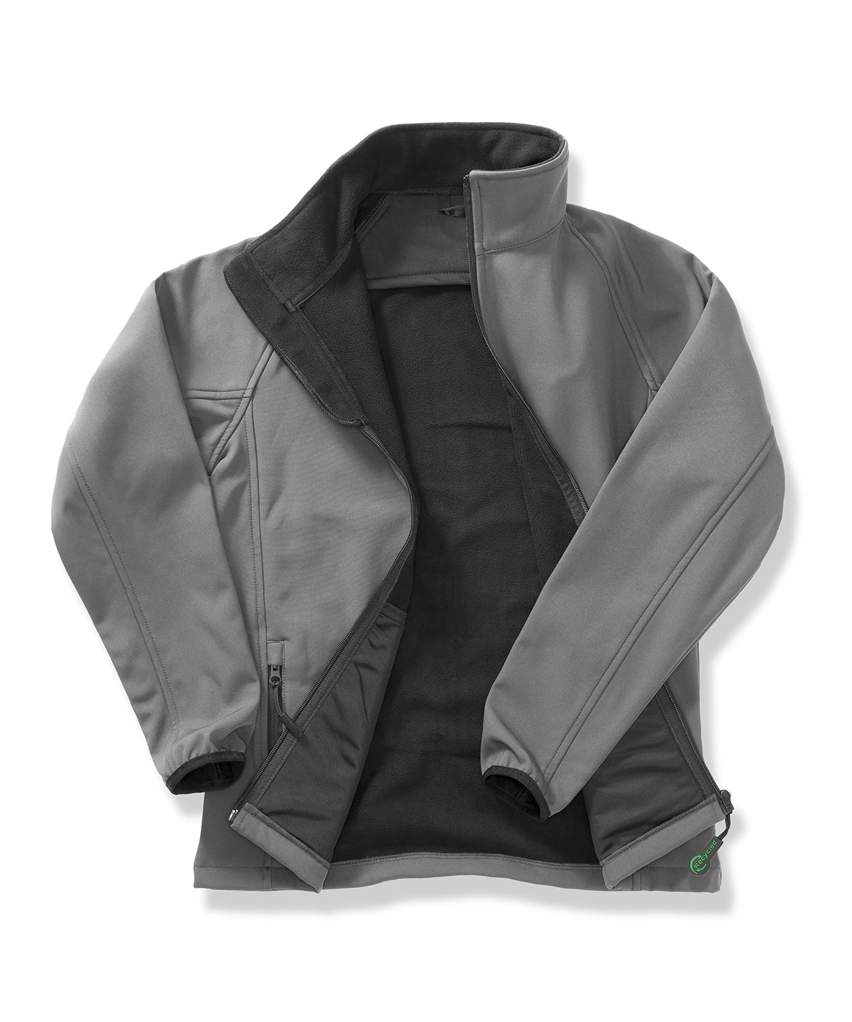 Womens printable softshell with recycled fleece inner Charcoal/Black
