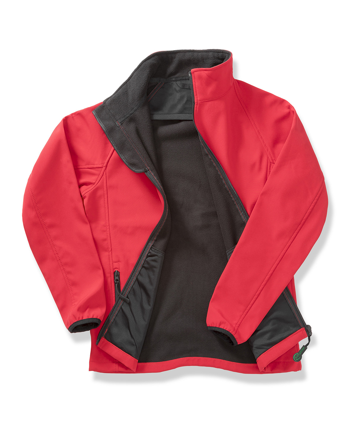 Womens printable softshell with recycled fleece inner Red/Black