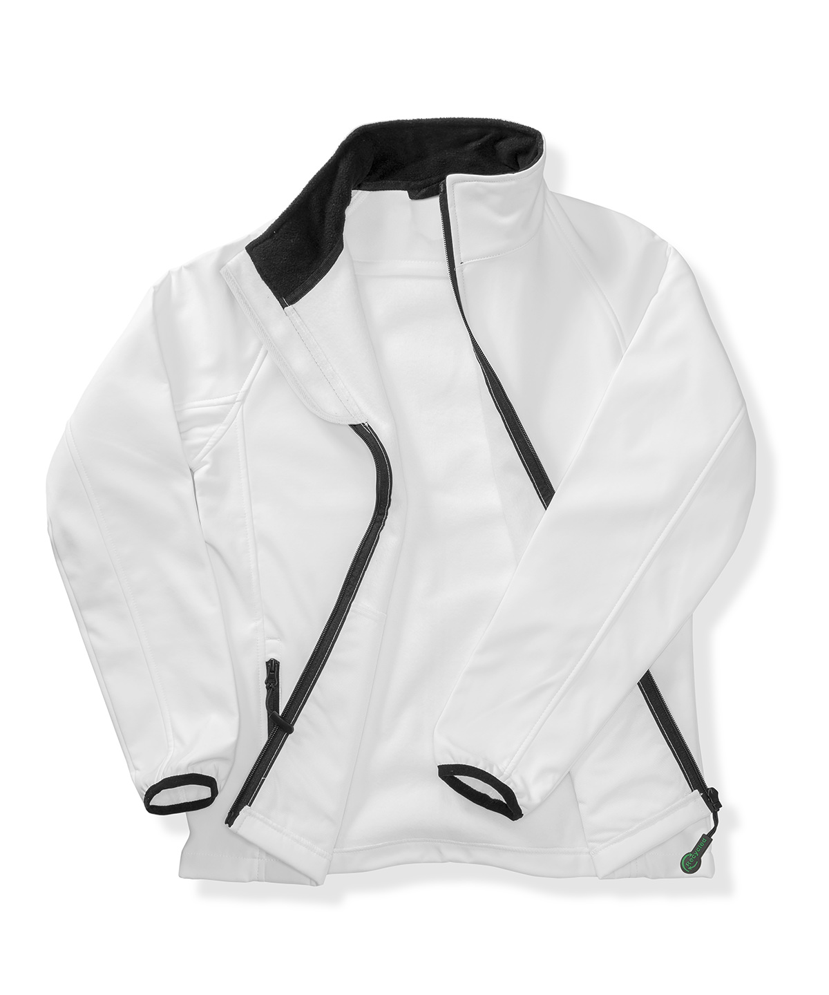 Womens printable softshell with recycled fleece inner White/Black