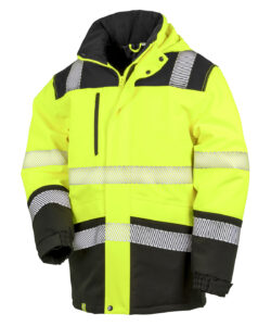 Printable softshell safety coat Fluorescent Yellow/Black
