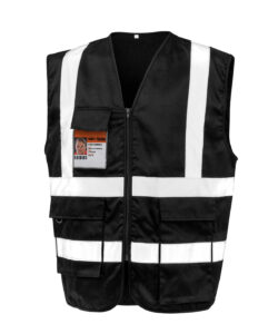 Heavy duty polycotton security vest Black