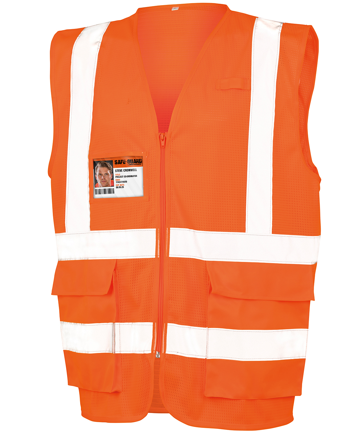 Executive cool mesh safety vest Fluorescent Orange