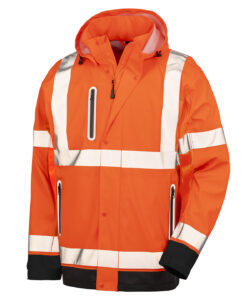 Heavy-duty prism PU safe and dry jacket with recycled backing Fluorescent Orange/Black
