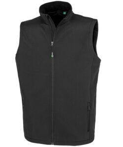 Men's recycled 2-layer printable softshell bodywarmer Black