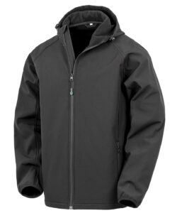Recycled 3-layer printable hooded softshell Black