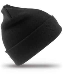 Recycled woolly ski hat Black