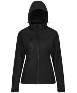 Women's venturer 3-layer hooded softshell jacket Black