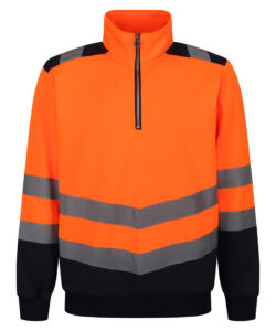 Pro hi-vis ¼-zip sweatshirt Orange/Navy