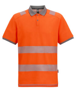 Hi-vis pro comfort polycotton polo Black/Orange