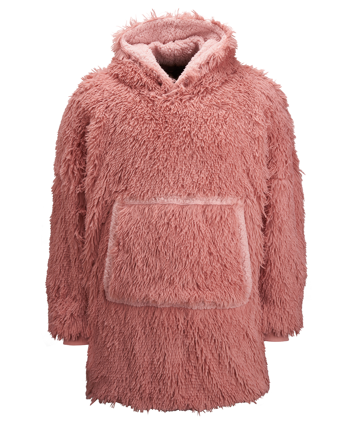 The Ribbon oversized cosy reversible shaggy sherpa hoodie Pink