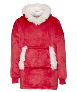 The Kids Ribbon oversized cosy reversible sherpa hoodie Christmas Red