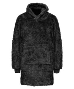 The Ribbon teddy bear fabric hoodie Black