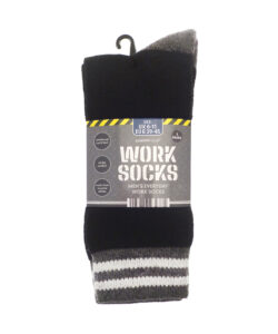 Men’s 3-pack work socks (recycled cotton) Black/Grey