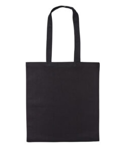 Recycled cotton shopper long handle Black