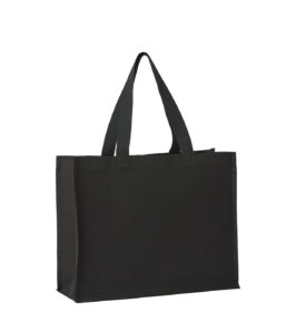 Recycled premium canvas stand-up shopper Black