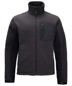 Brady zip-through knitted fleece Black