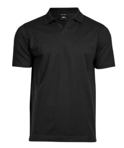 Luxury stretch v-neck polo (1404) Black