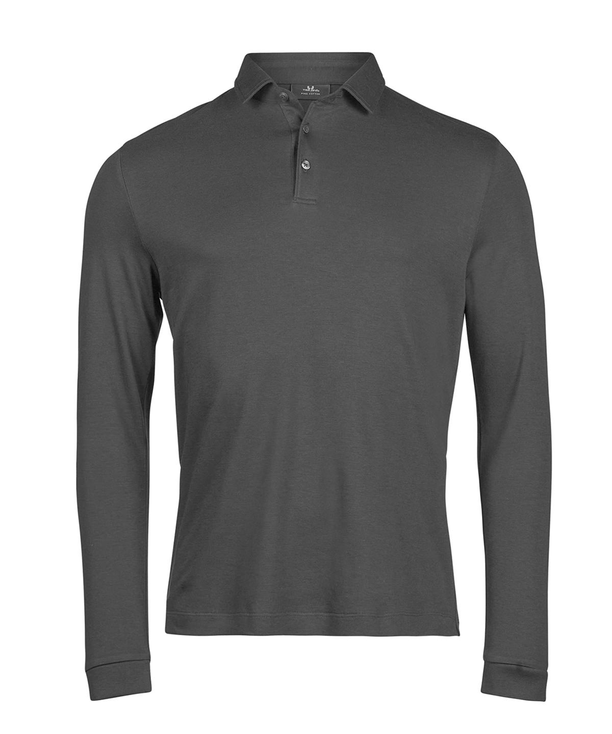 Pima cotton long-sleeve polo (1442) Black