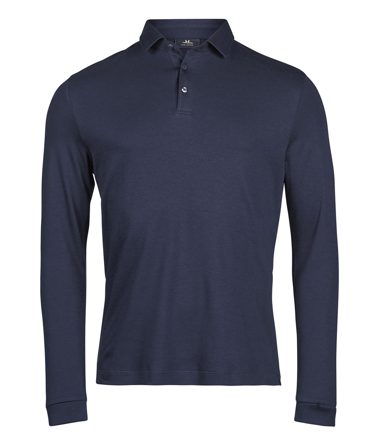 Pima cotton long-sleeve polo (1442) Navy