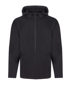 Technical zip-through hoodie Black