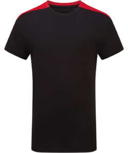 Kids TriDri® contrast performance t-shirt Black/Fire Red