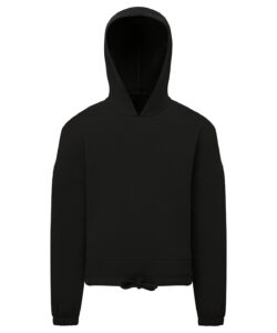 Kids TriDri® recycled cropped oversize hoodie Black