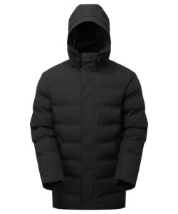Recycled bonded longline padded jacket Black