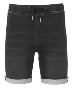Men’s denim drawstring shorts Black