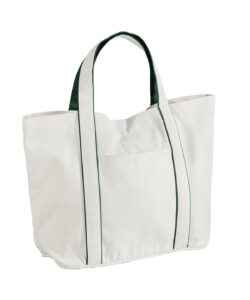 Courtside medium tote Soft White/Bottle Green