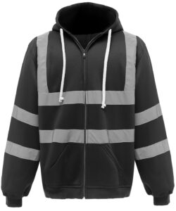 Hi-vis zip hoodie (HVK07) Black