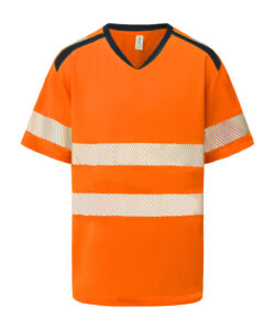 Hi-vis mandarin collar comfort trim t-shirt (HVJ430) Hivis Orange
