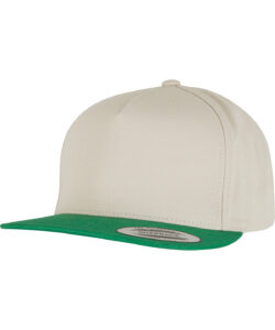 Classic 5-panel snapback (6007) Beige/Green