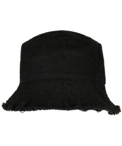 Open edge bucket hat Black