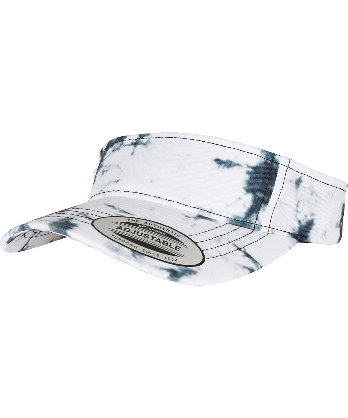 Batik dye curved visor cap Black/White