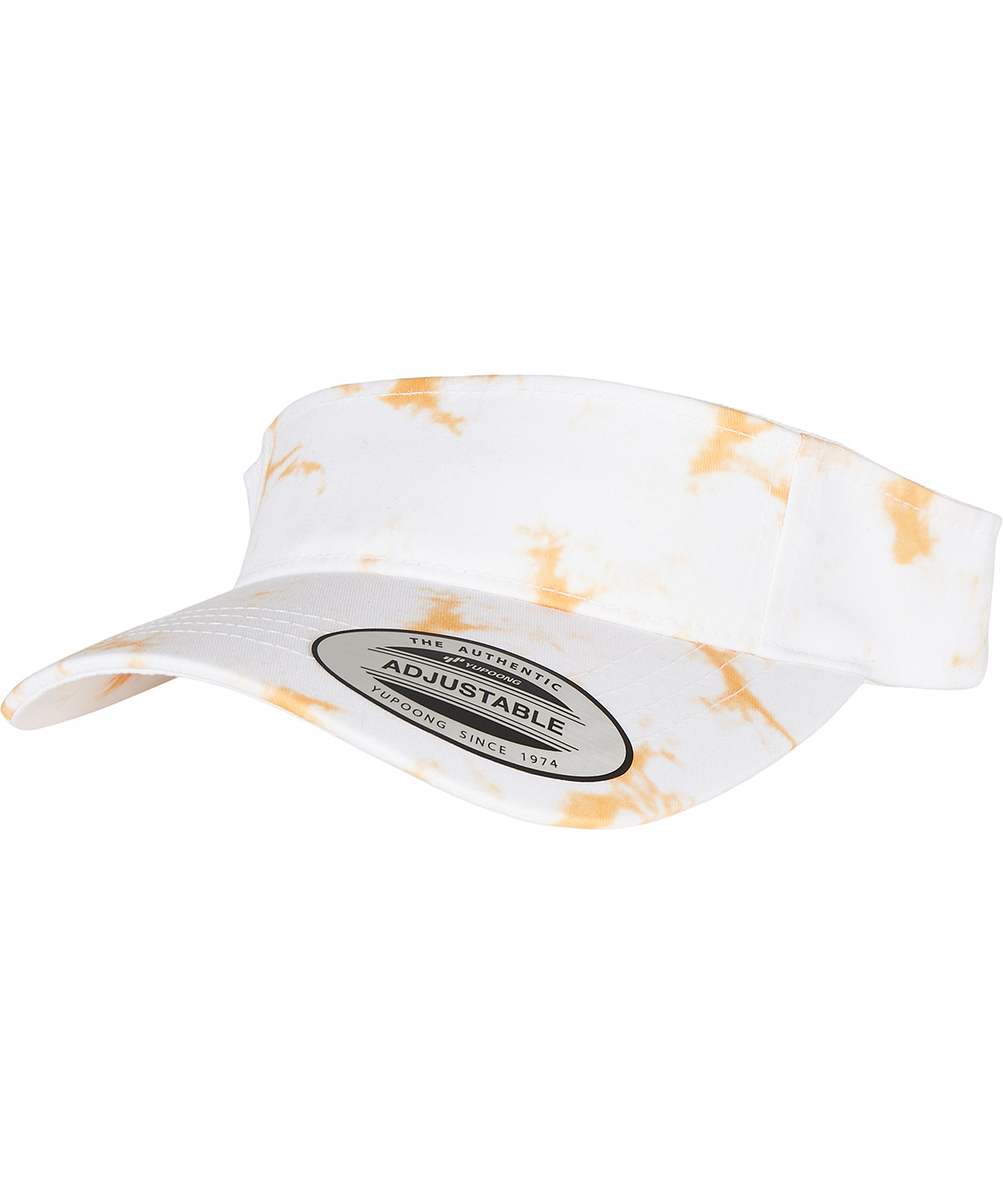 Batik dye curved visor cap Orange/White