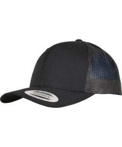 Trucker recycled polyester fabric cap (6606TR) Black