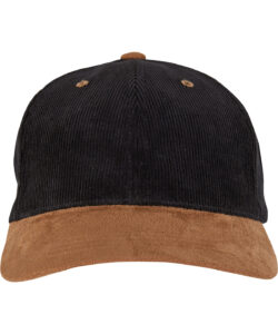 Corduroy classic suede cap (9279) Black/Caramel